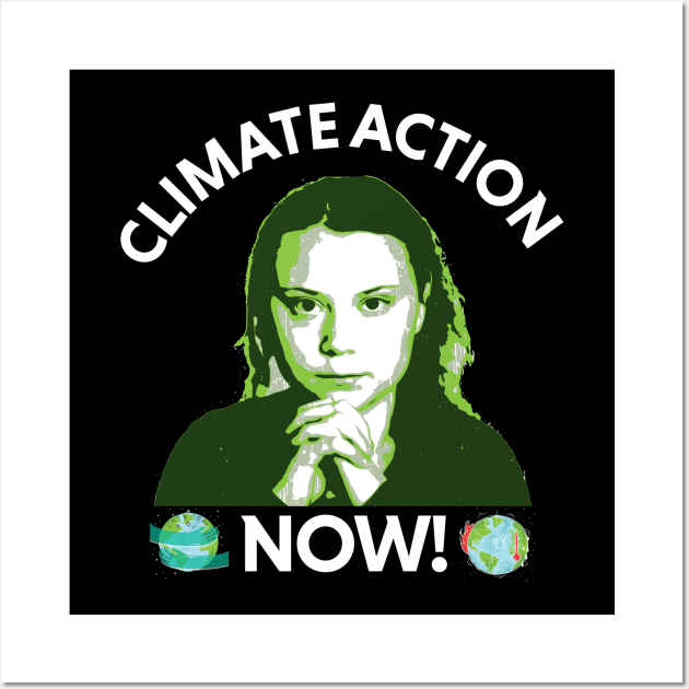 climate action now - greta Wall Art by Thermul Bidean